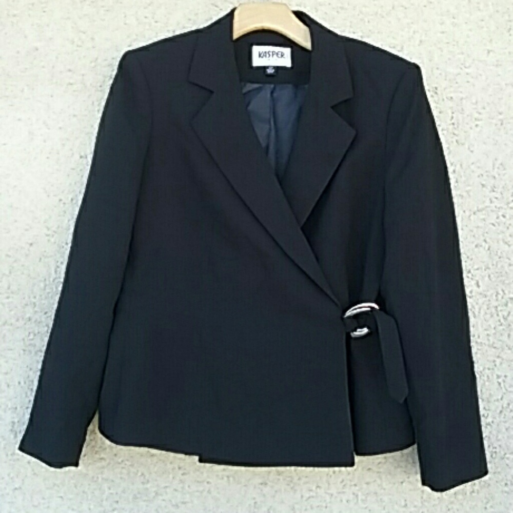 Kasper Black Wrap Blazer